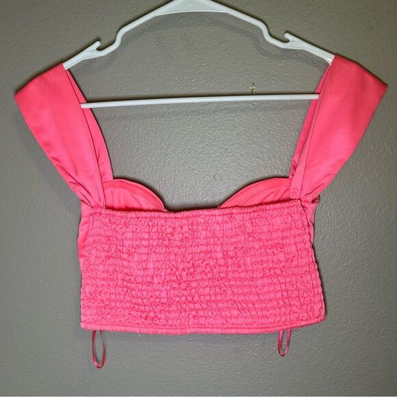 Revolve Superdown Coralia neon hot pink bustier top women’s size XS - Picture 6 of 7